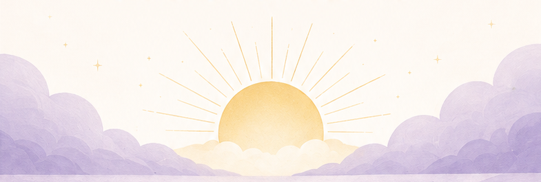 golden sunrise over lavender hills